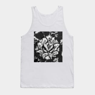 black and white flower, flower design, floral designs, minimal art, abstract art, floral pattern, antique rug photo , For custom orders please DM me. Tank Top